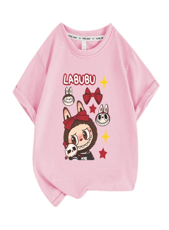 LABUBU Unisex Short Sleeve Stylish Top TShirt cotton Tee for Boys Girls Kid Children - Image 1