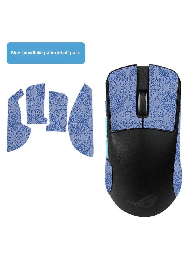 For ASUS ROG Dragon Scale ACE X AimLab Cooperation Edition Mouse Anti-slip Sticker Sweat Sticker Anti-hand Sticker-color: A Blue Snowflake Pattern Mouse Sticker  - Image 1