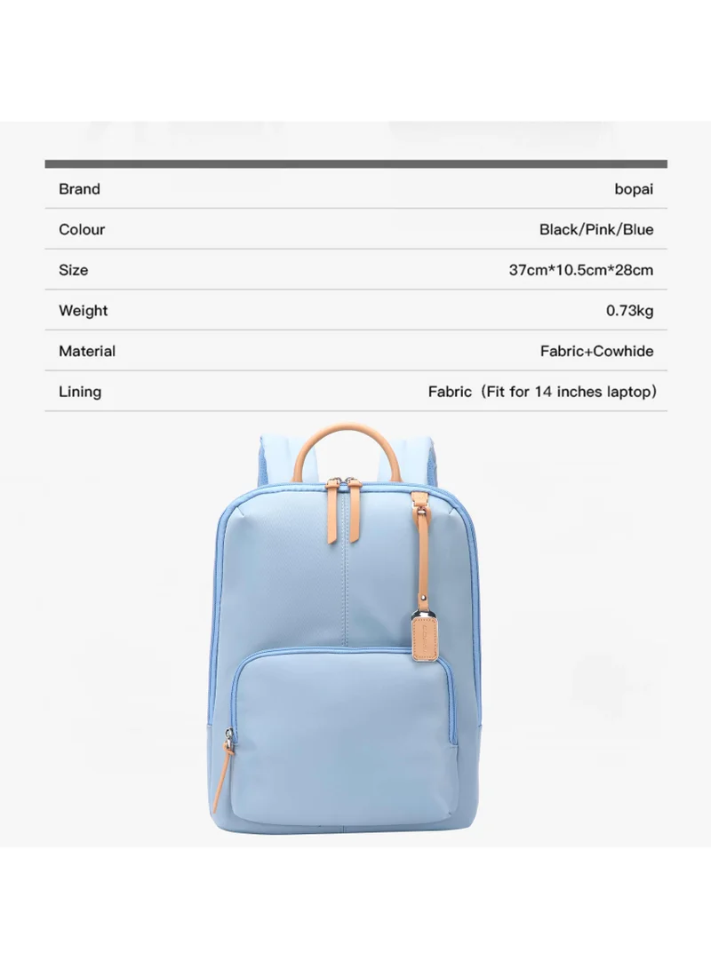 Bopai Blue Premium Lightweight Slim Ladies Laptop Backpack Water Resistant Synthetic Leather Daypack for Casual/Office/School/College, BO-LB521, Blue for Women | Best Price UAE