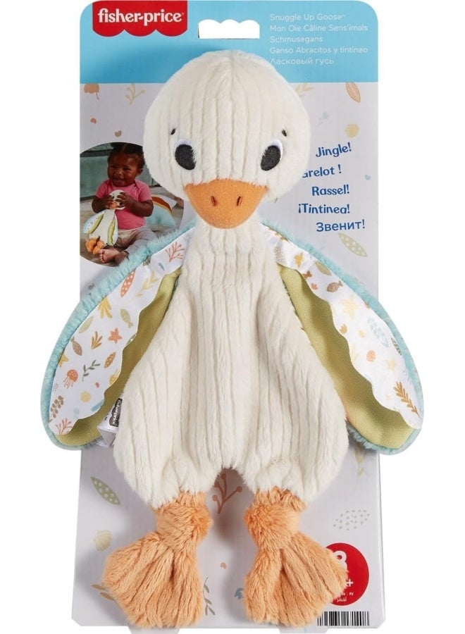 Fisher-Price Sensimals Goose Lovey Baby Sensory Toy Snuggle Up Goose Plush Toy With Jingles For Newborns, Machine Washable  - Image 2