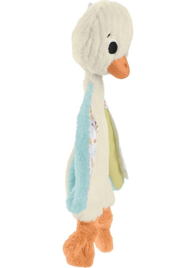 Fisher-Price Sensimals Goose Lovey Baby Sensory Toy Snuggle Up Goose Plush Toy With Jingles For Newborns, Machine Washable  - Image 4