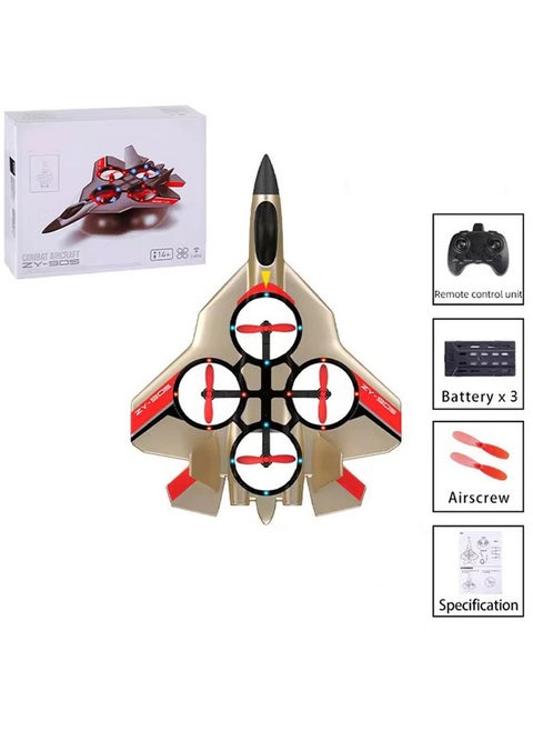 360° Stunt Hover Remote Control Foam Aircraft - EPP Foam 4-Axis Quadcopter Glider with LED Lights, 2.4GHz Remote, Vertical Takeoff, Headless Mode, and One-Key Return for Kids & Adults