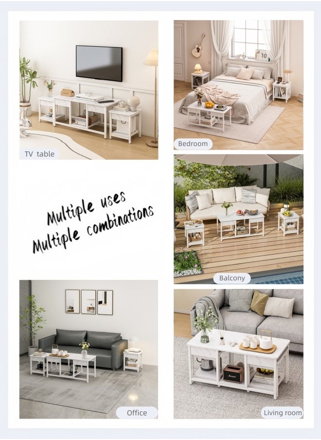 Harlan - Nesting Coffee Table, Set of 3 End Tables for Living Room, Stacking Side Tables, Metal Sofa Side Tables, Suitable for Living Room, Bedroom, Decoration under TV - Image 1