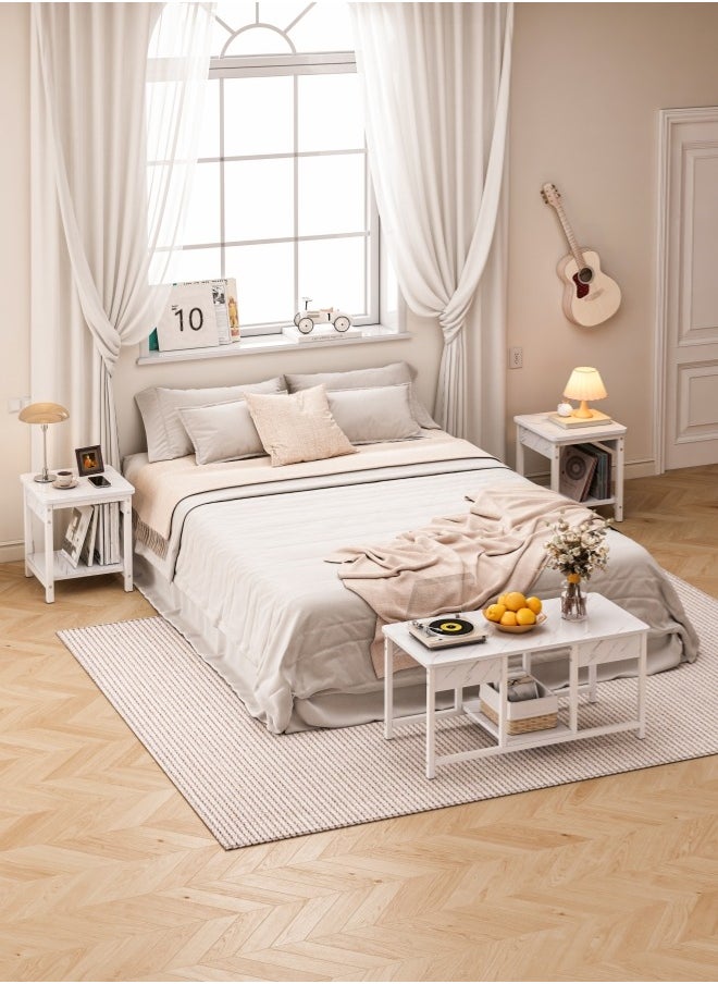 Harlan - Nesting Coffee Table, Set of 3 End Tables for Living Room, Stacking Side Tables, Metal Sofa Side Tables, Suitable for Living Room, Bedroom, Decoration under TV - Image 1