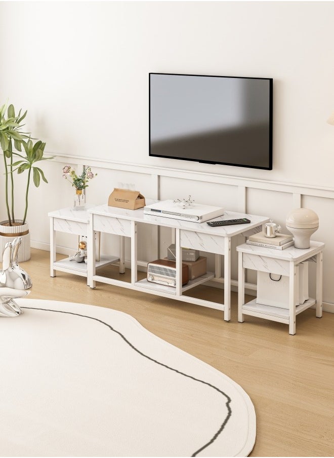 Harlan - Nesting Coffee Table, Set of 3 End Tables for Living Room, Stacking Side Tables, Metal Sofa Side Tables, Suitable for Living Room, Bedroom, Decoration under TV - Image 1
