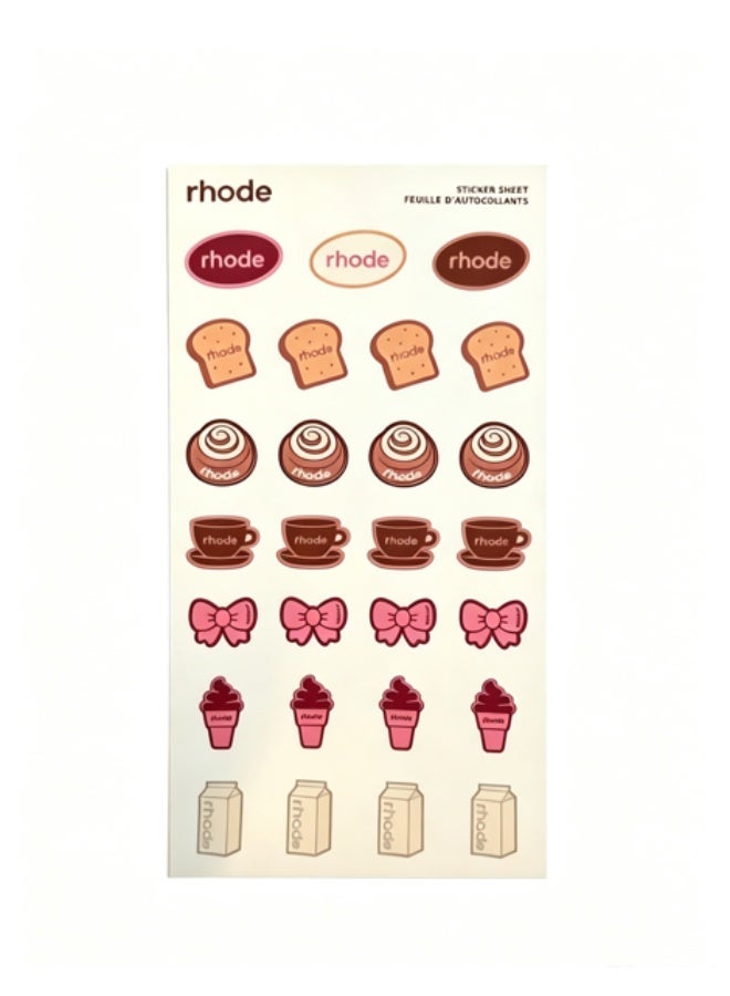 Rhode Creative Phone Case Sticker Set, Cute Cartoon Decor Stickers, Personalized DIY Journal Adhesive Stickers - Image 1