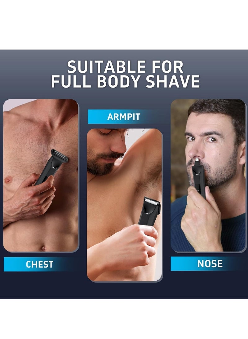 FLYROAD 3-in-1 Body Trimmer for Men, Groin, Pubic & Ball Hair Shaver No-Nick, Nose Hair Trimmer, Body Groomer for Smooth Shaving, Lightweight with Travel Lock, LED Display, IPX7 Waterproof - Image 2