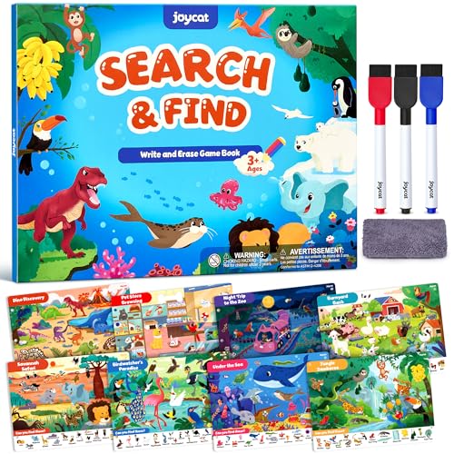 JoyCat Search and Find Activity Books Animal Preschool Learning Activities for Toddlers Kids Travel Toys for Road Trip Car and Airplane Busy Toy Educational Game Gifts for Boys Girls Ages 35 - Image 1