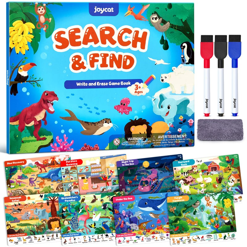 JoyCat Search and Find Activity Books Animal Preschool Learning Activities for Toddlers Kids Travel Toys for Road Trip Car and Airplane Busy Toy Educational Game Gifts for Boys Girls Ages 35 - Image 3