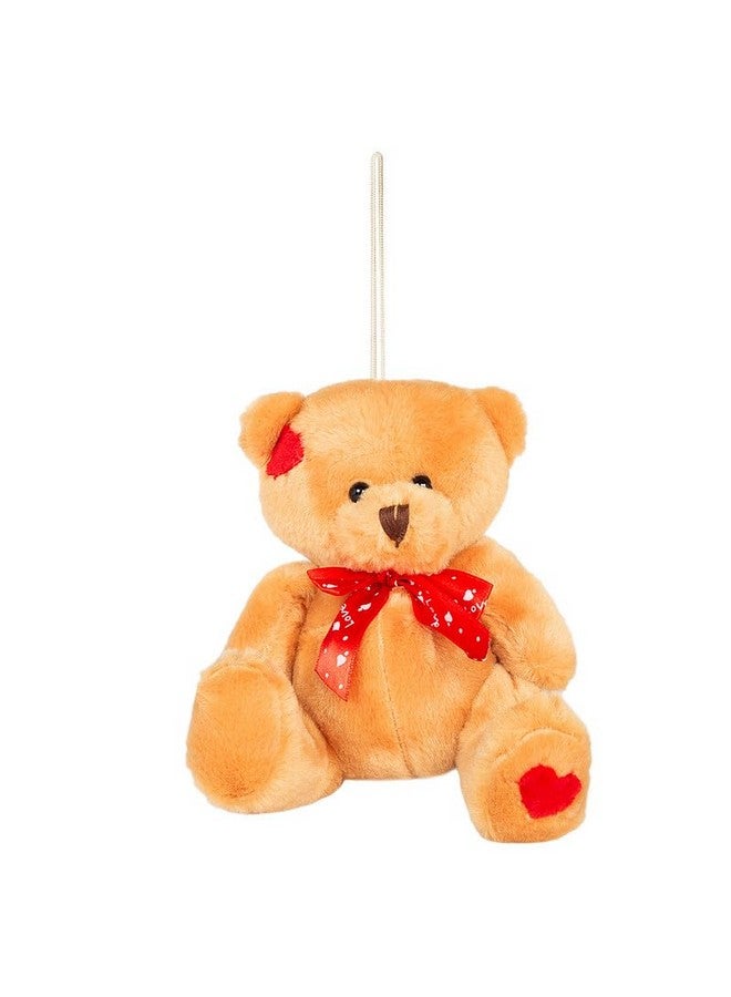 ARCHIES Plush Soft Toy Bear with Red Ribbon (15 Cm) - Brown | Romantic Gifts | Perfect Gifting Item for Valentines Day | Romantic Gift for Girlfriend, Boyfriend, Couples 055593_Brown - Image 1