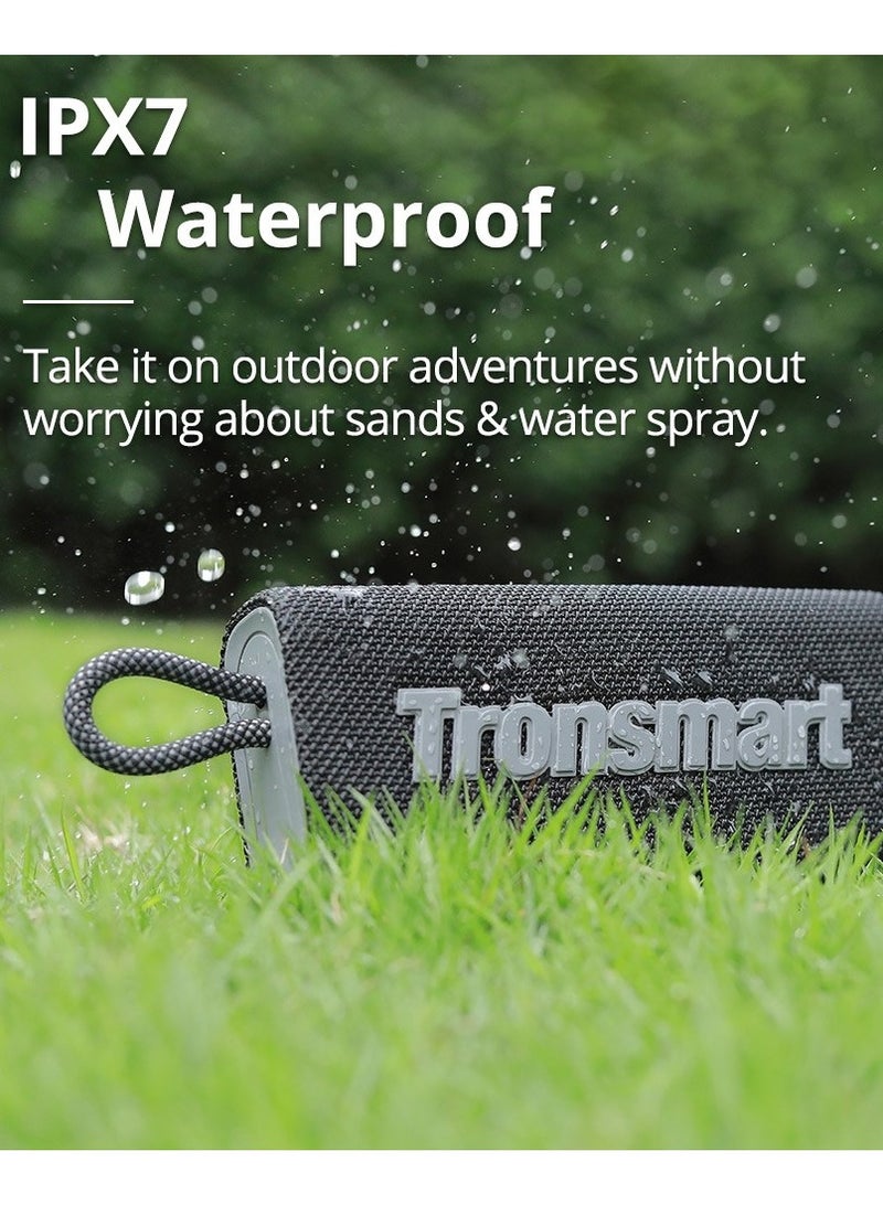Tronsmart Portable Bluetooth Speaker, Trip Mini Speaker with Bluetooth 5.3, 20H Playtime, AUX, Mic, IPX7 Waterproof Speakers, Wireless Outdoor Speakers Shower Speaker for Beach and Bike Travel- (Black) - Image 4