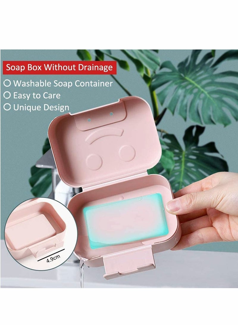 4 Pack Travel Soap Case Box Perfect for Gift Home Bathroom Camping and Other Outdoor Activities Blue Pink - Image 5