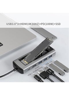 General 6-in-1 USB hub compatible docking station 6-in-1 dual protocol SATA+NVME docking station Type-C docking station M.2 hard disk box NVME SATA dual protocol  - Image 2