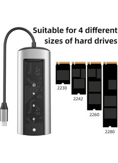 General 6-in-1 USB hub compatible docking station 6-in-1 dual protocol SATA+NVME docking station Type-C docking station M.2 hard disk box NVME SATA dual protocol  - Image 5