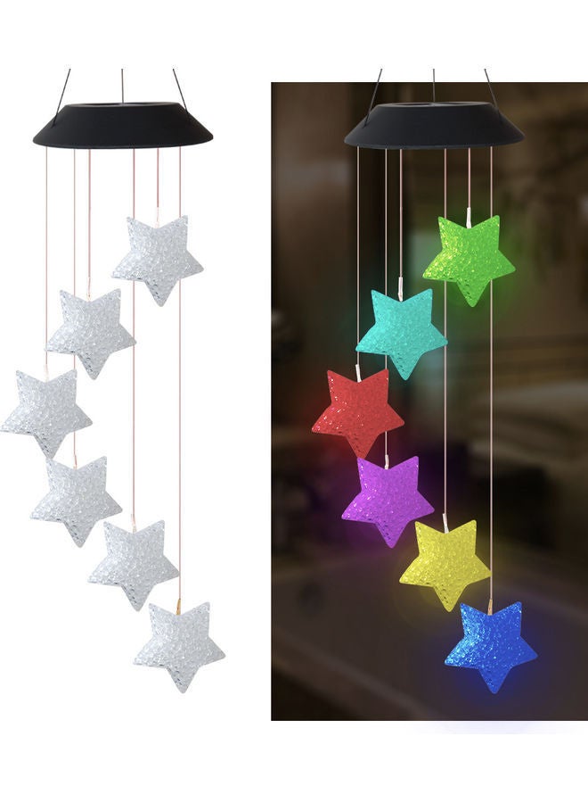 نيبمينينت مصباح LED بتصميم نجوم يعمل بالطاقة الشمسية ومزود بأجراس هوائية متعدد الألوان 75سم - Image 1