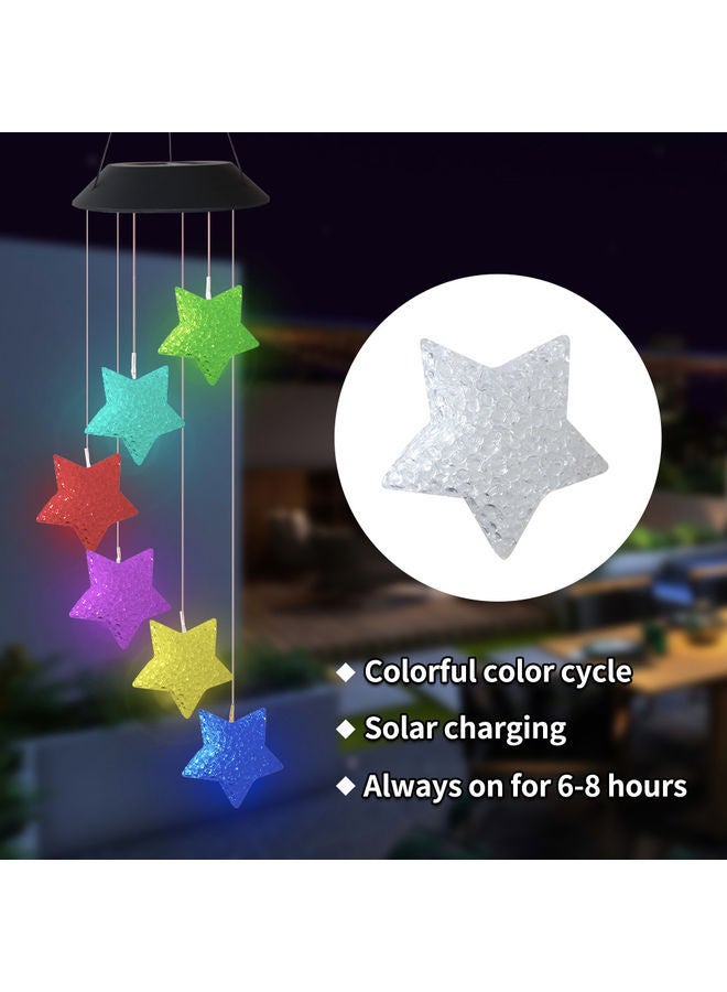 نيبمينينت مصباح LED بتصميم نجوم يعمل بالطاقة الشمسية ومزود بأجراس هوائية متعدد الألوان 75سم - Image 3