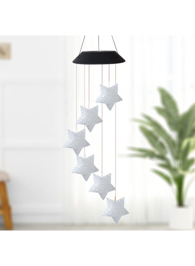 نيبمينينت مصباح LED بتصميم نجوم يعمل بالطاقة الشمسية ومزود بأجراس هوائية متعدد الألوان 75سم - Image 5