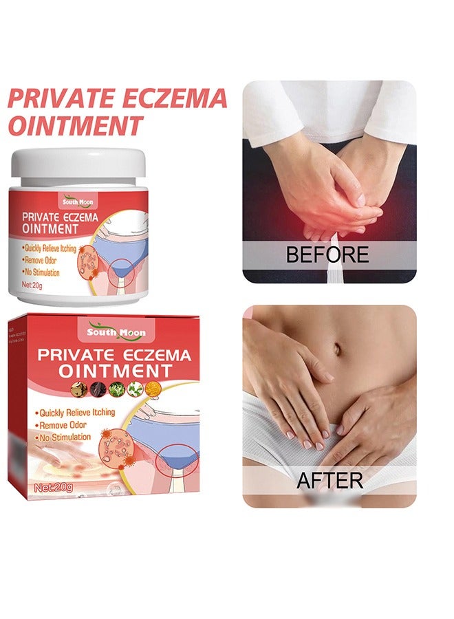 SOUTH MOON Private Eczema Ointment，Female Private Parts Antipruritic Cream Ointment to Remove Itching Peculiar Smell Dermatitis-20g - Image 1