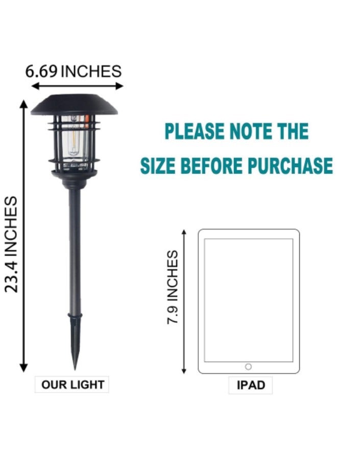 GGEROU 3-Piece Solar Pathway Lights, Outdoor Solar Lights Bright Metal Retro Solar Garden Lights Decorative Waterproof Solar Powered Led Landscape Lighting - Image 5
