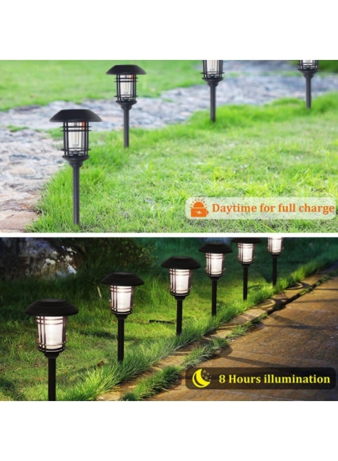 GGEROU 3-Piece Solar Pathway Lights, Outdoor Solar Lights Bright Metal Retro Solar Garden Lights Decorative Waterproof Solar Powered Led Landscape Lighting - Image 2