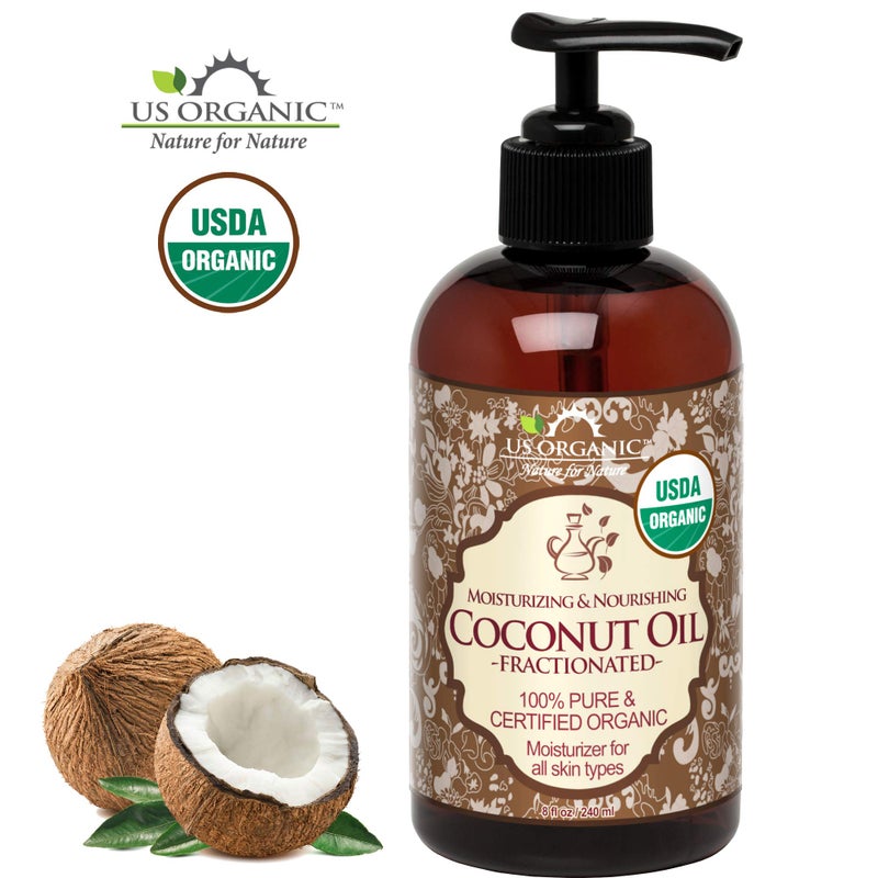 US Organic Fractionated Coconut MCT Oil (Liquid Coconut Oil), USDA Certified Organic, Non-GMO, Perfect for massage, carrier oil for DIY blends, Hair, Skin care. 100% Pure, Hexane-Free (8 oz) - Image 2