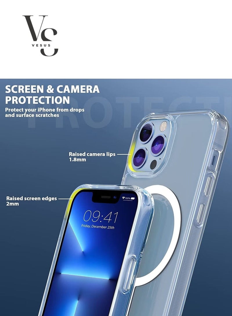 فيسوس جراب مغناطيسي شفاف لهاتف iPhone 14 Pro متوافق مع محفظة بطاقات ماجسيف وشاحن لاسلكي وحماية الشاشة والكاميرا غطاء ماجسيف المقاوم للصدمات - Image 1