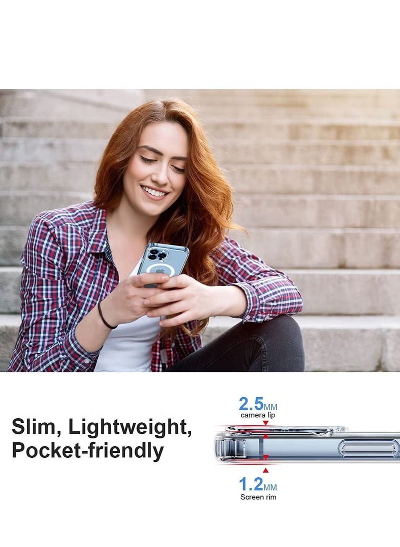 فيسوس جراب مغناطيسي شفاف لهاتف iPhone 14 Pro متوافق مع محفظة بطاقات ماجسيف وشاحن لاسلكي وحماية الشاشة والكاميرا غطاء ماجسيف المقاوم للصدمات - Image 2