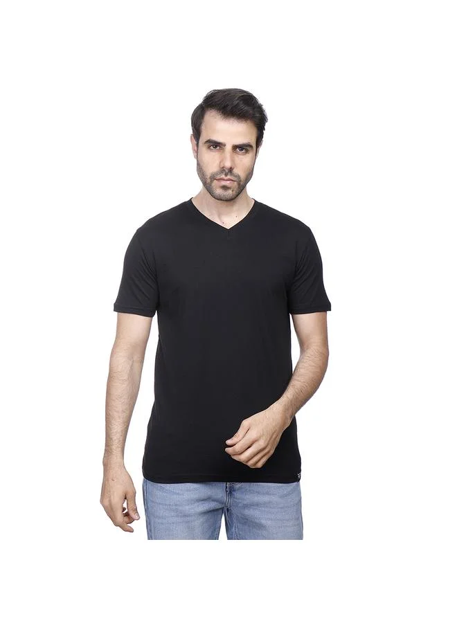 كوب تيشيرت سادة بياقة  وأكمام قصيرة