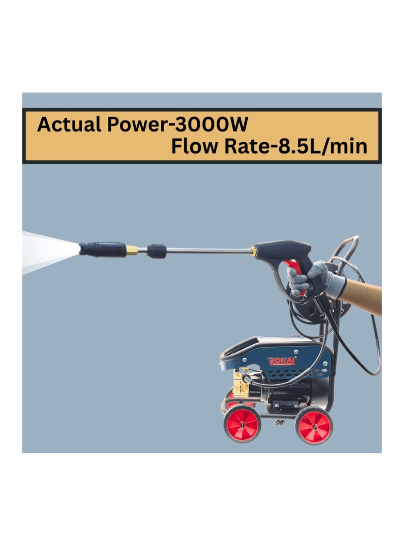 BONAI BONAI Pressure Washer 3000W Electric – 5800 PSI Power Cleaner, 8.5L/Min Flow, Self-Priming, Shut-Off Gun, Foam Spray, Hose Reel – For Car Wash, Driveways, Patio, Garden & Home Use  - Image 5