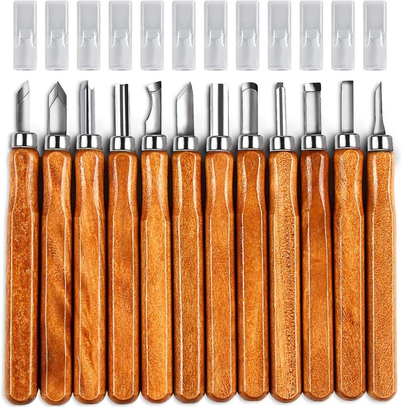 KAQ Wood Carving Tool Set, 34 in 1 Carving Set with 15 x Carving Knives, 8 Pieces Basswood for Carving, Whetstone and Cut-Resistant Gloves, Carving Tool Set for Beginners and Children - Image 3
