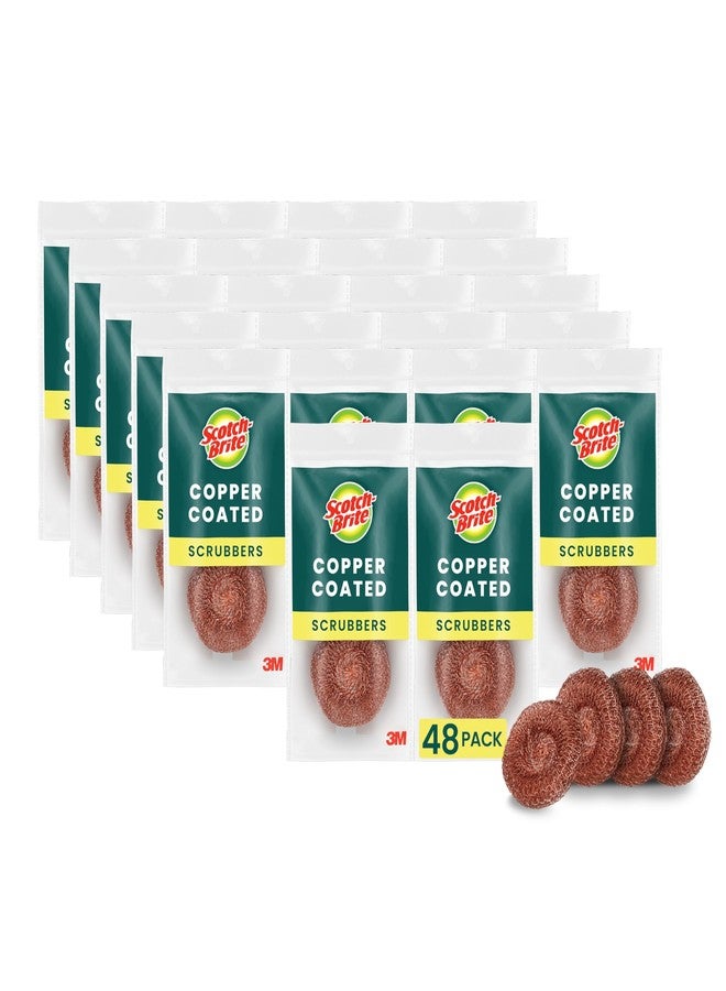 Scotch Brite Scotch-Brite Copper Coated Scrubbing Scour Pads, 48 Scouring Scrubber Pads - Image 1