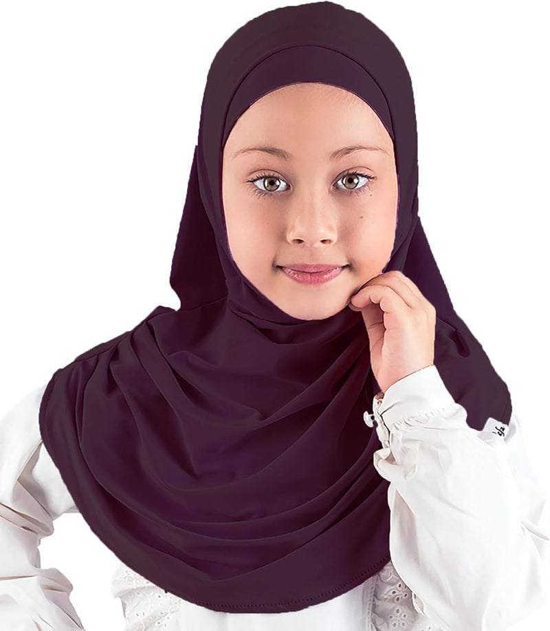 Modefa Islamic Girl Child Practical Amira Hijab Two Piece Muslim Scarf & Bonnet - Instant Easy Hijab - Image 1