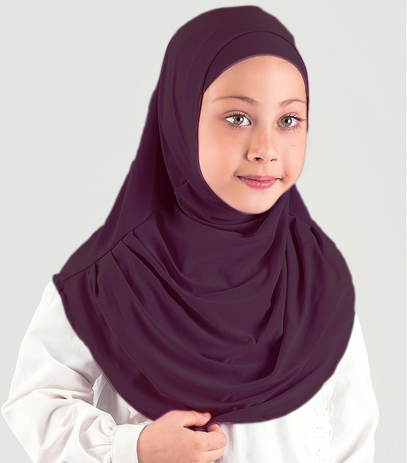Modefa Islamic Girl Child Practical Amira Hijab Two Piece Muslim Scarf & Bonnet - Instant Easy Hijab - Image 2