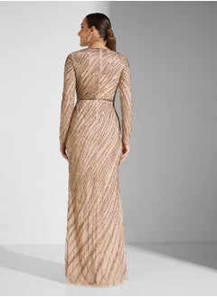 Amelia Rose Embellished Crew Neck  Dress  - Image 2