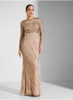 Amelia Rose Embellished Crew Neck  Dress  - Image 4