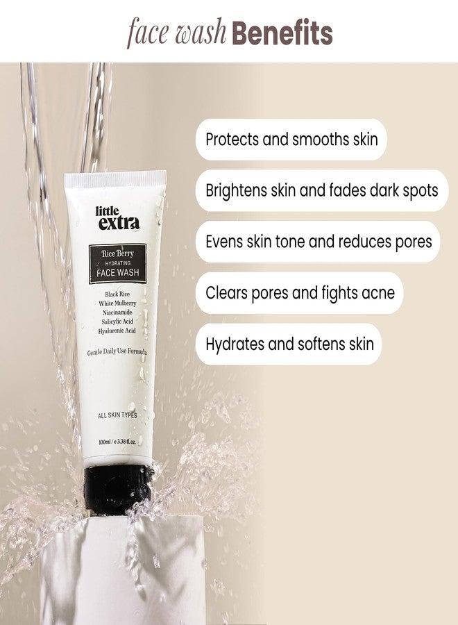 Little Extra Rice Berry Face Wash + Sunscreen Combo | Rice Water Kit | For Men and Women | Glowing Skin Bundle | Daily Skin Care Set | Duo Pack | All Skin Types - Image 2