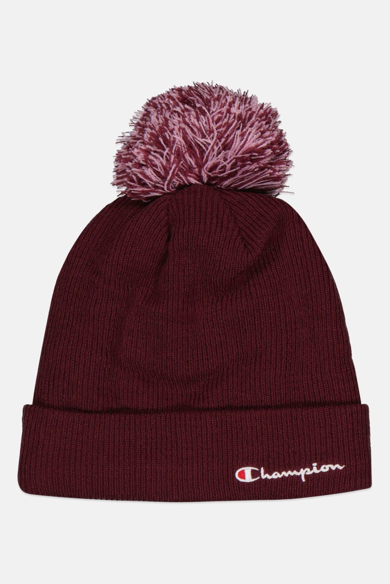 Champion Women Brand Logo Beanie, Maroon - Image 1