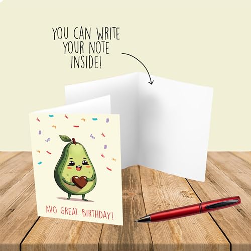 Cheerin Happy Birthday Card for Him or Her - Funny Avocado Birthday Card - Hilarious Gag Gift for Men Women Girlfriend Boyfriend Husband Wife - Image 3