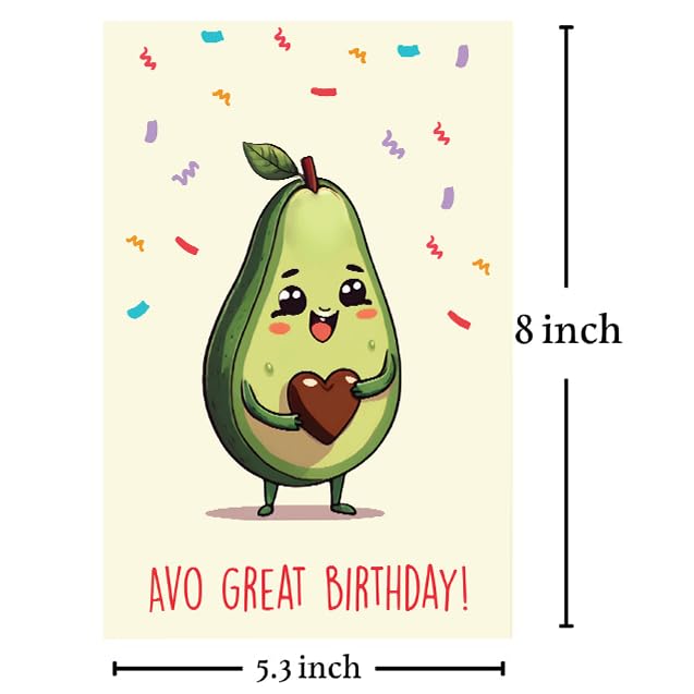Cheerin Happy Birthday Card for Him or Her - Funny Avocado Birthday Card - Hilarious Gag Gift for Men Women Girlfriend Boyfriend Husband Wife - Image 2