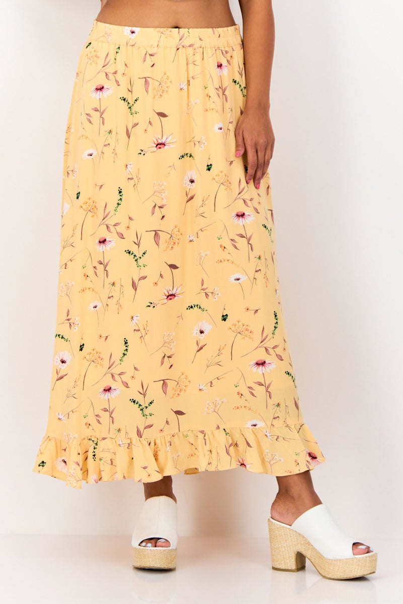 Fire & Glory تنورة ماكسي مزخرفة للنساء، متعددة الألوان - Image 1