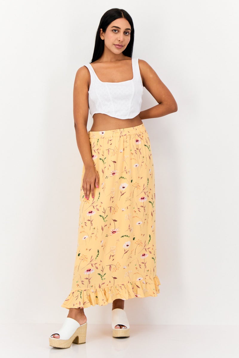 Fire & Glory تنورة ماكسي مزخرفة للنساء، متعددة الألوان - Image 4