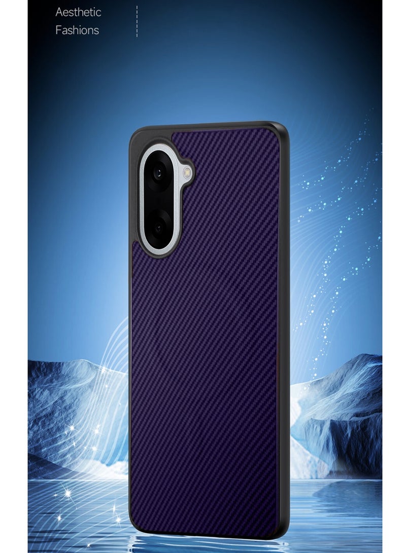 Wtech OnePlus Nord CE5 5G 2025 Soft Silicone Carbon Fiber Magsafe Protective Back Case Cover (MCFPSN) - Eggplant Purple - Image 4