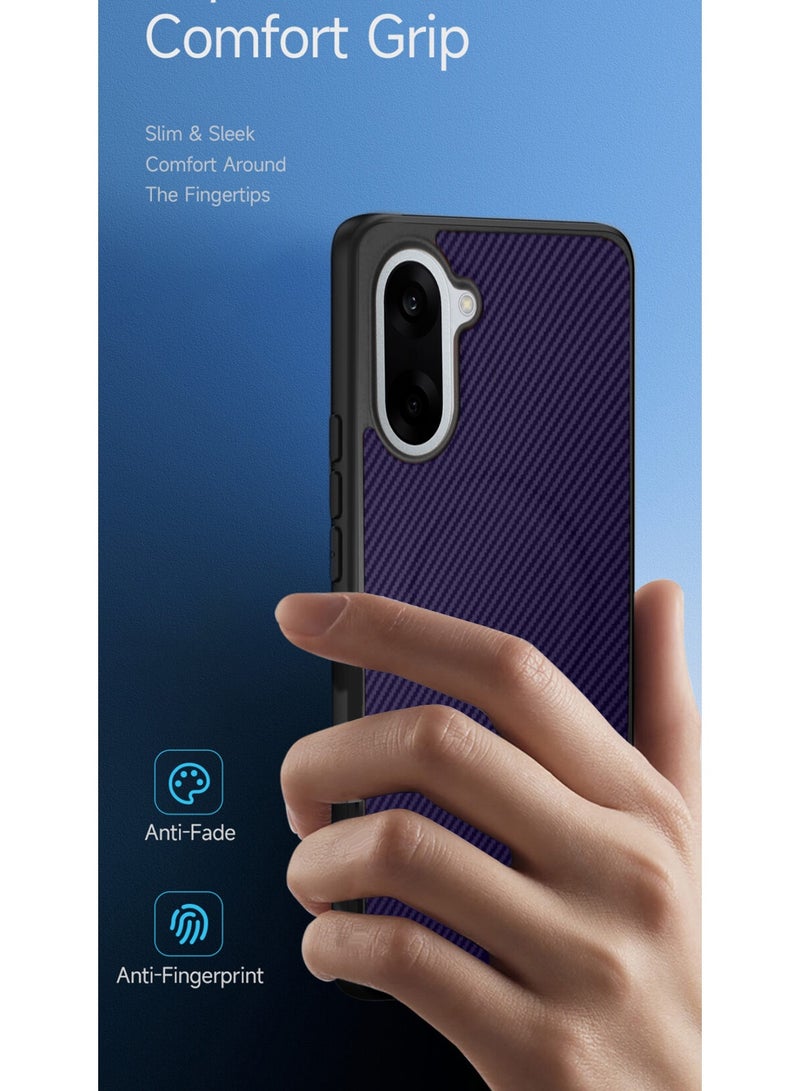 Wtech OnePlus Nord CE5 5G 2025 Soft Silicone Carbon Fiber Magsafe Protective Back Case Cover (MCFPSN) - Eggplant Purple - Image 2