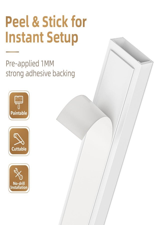Delamu Cord Hider, Cord Covers for Wires on Wall, One-Cord Cable Hider, Self-Adhesive Wire Hiders Wire Covers for TV Cords on Wall, Easy Mount Cable Cover Management Kit, 6X W0.59 H0.4in, White - Image 5