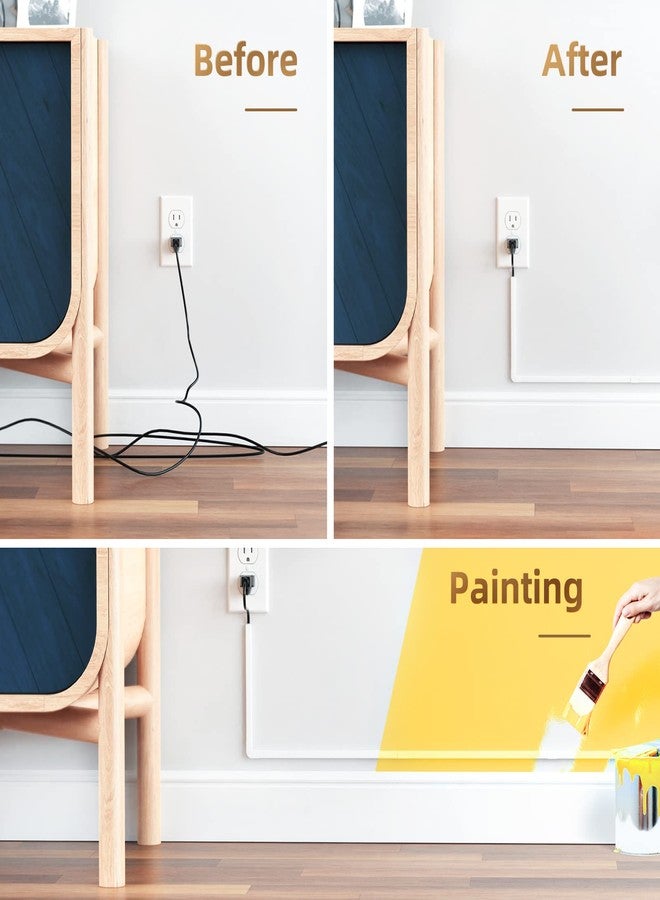 Delamu Cord Hider, Cord Covers for Wires on Wall, One-Cord Cable Hider, Self-Adhesive Wire Hiders Wire Covers for TV Cords on Wall, Easy Mount Cable Cover Management Kit, 6X W0.59 H0.4in, White - Image 3
