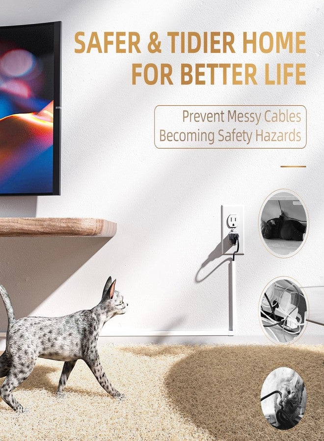 Delamu Cord Hider, Cord Covers for Wires on Wall, One-Cord Cable Hider, Self-Adhesive Wire Hiders Wire Covers for TV Cords on Wall, Easy Mount Cable Cover Management Kit, 6X W0.59 H0.4in, White - Image 4