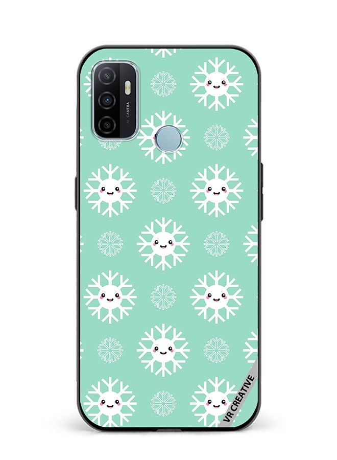 VR CREATIVE Protective Case Cover For Oppo A53 Cute And Happy Snowflakes Characters Design Multicolour - Image 1