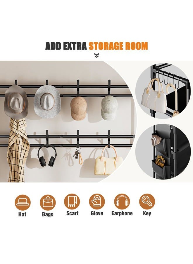 OYREL Shoe Rack 5 Tier Shoe Racks Organizer 20-25 Pairs Shoes Rack for Closet Entrance Shoe Storage Organizer with Hooks and Side Pocket Entryway Shoe Holder Space Saving Free Standing Shoe Racks - Image 5