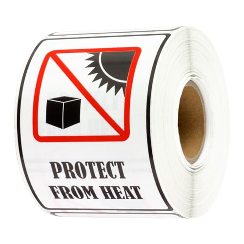 OfficeSmartLabels Protect from Heat Labels (3 x 2 inch, White - 300 Labels) Protect from Heat Perishable Warning Stickers for Safe International Shipping, Moving, Handling Instructions or Freight Forwarding - Image 1