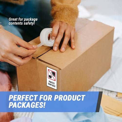 OfficeSmartLabels Protect from Heat Labels (3 x 2 inch, White - 300 Labels) Protect from Heat Perishable Warning Stickers for Safe International Shipping, Moving, Handling Instructions or Freight Forwarding - Image 3